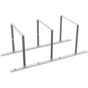 Bicycle rack - row arrangement | lean-on hoop made of steel tube 50 x 12 mm | hot-dip galvanized | for 3 bicycles